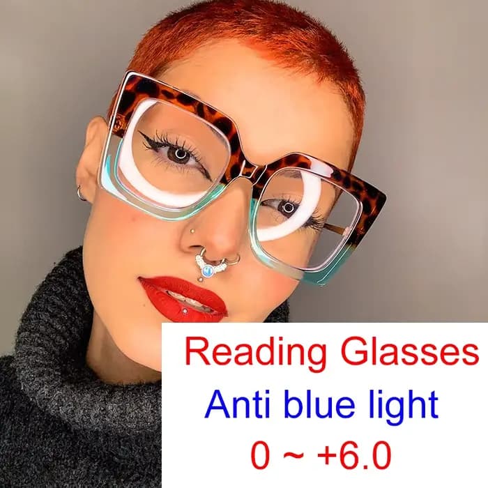 Lunettes de lecture léopard vert clair pour femmes