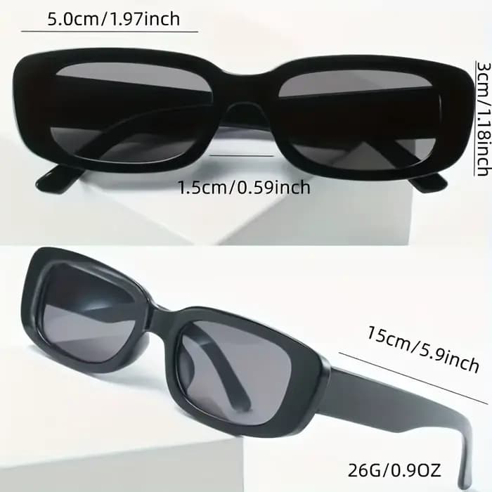 Lunettes de soleil rectangulaires à la mode pour femmes et hommes
