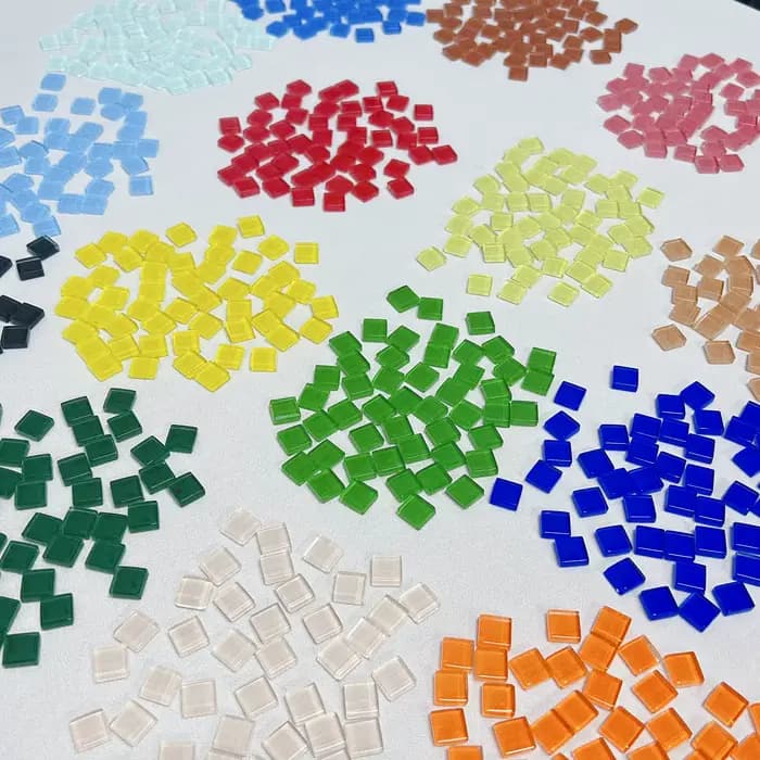 Mosaïque de verre cristal coloré, 50 pièces, fait à la main, bricolage, décoration créative pour enfants, zone d'art, pâte de peinture, matériel