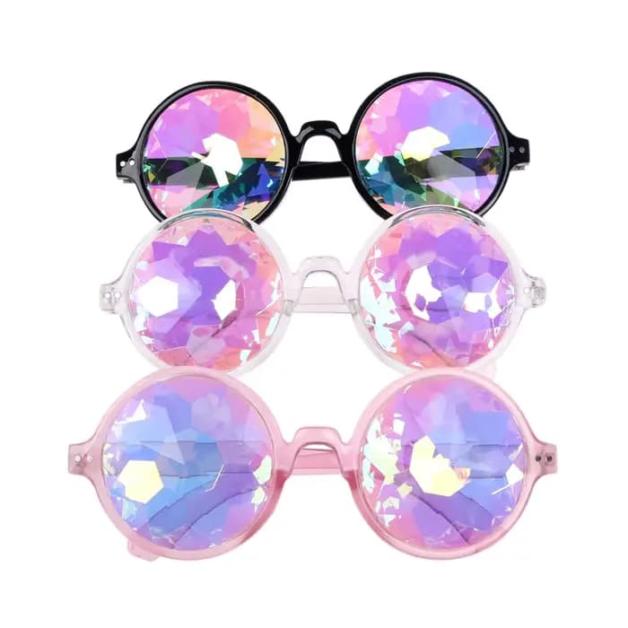 Lunettes de soleil Kaléidoscope rondes transparentes pour hommes et femmes