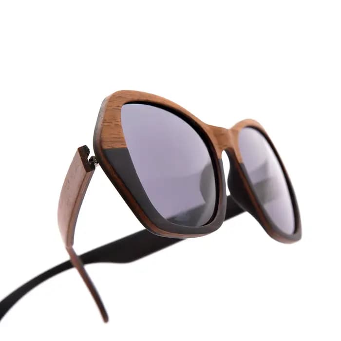 Lunettes de soleil en bois angulaire pour femmes et hommes