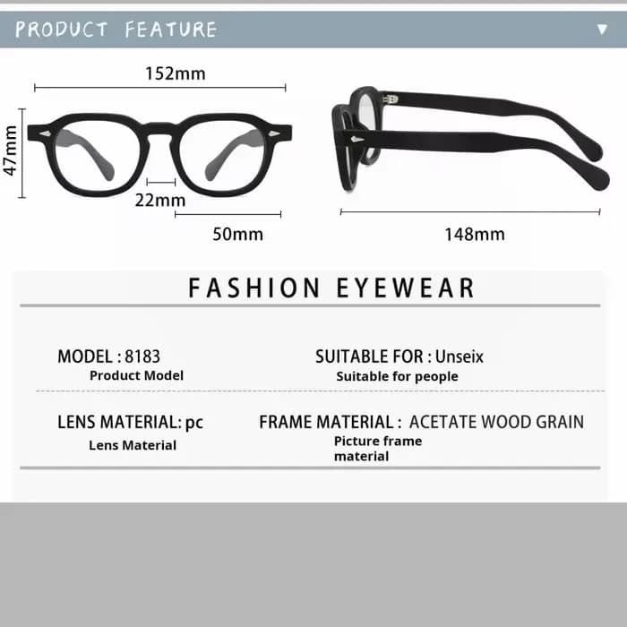 Lunettes en bois naturel monture hommes Super grande taille