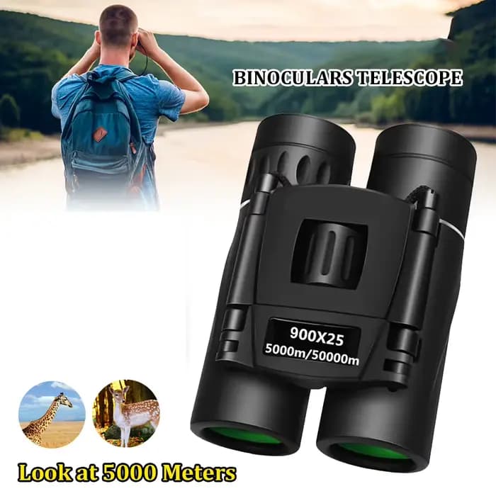 900x25 HD jumelles puissantes 9000M longue portée pliant Mini télescope BAK4 FMC optique pour les Sports de chasse Camping en plein air voyage
