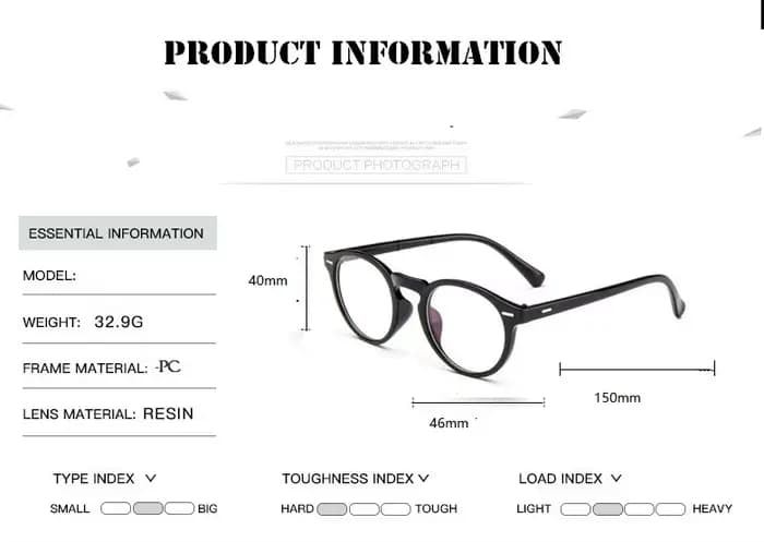 Monture de lunettes pour hommes et femmes