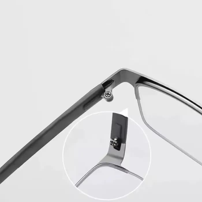 Lunettes de myopie à demi-monture photochromiques pour hommes, verres d'affaires gris 0 ~ -4.0, lunettes légères bloquant la lumière bleue