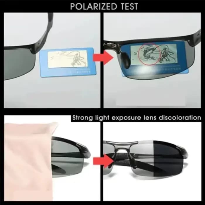 Lunettes de soleil polarisées intelligentes photochromiques jour et nuit pour homme et femme