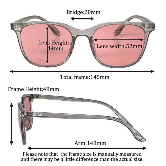 Lunettes teintées SHINU FL-41 pour homme et femme avec verres Rose FL41 bloquant la lumière bleue et verte 480-520nm, lunettes anti-lumière sensible