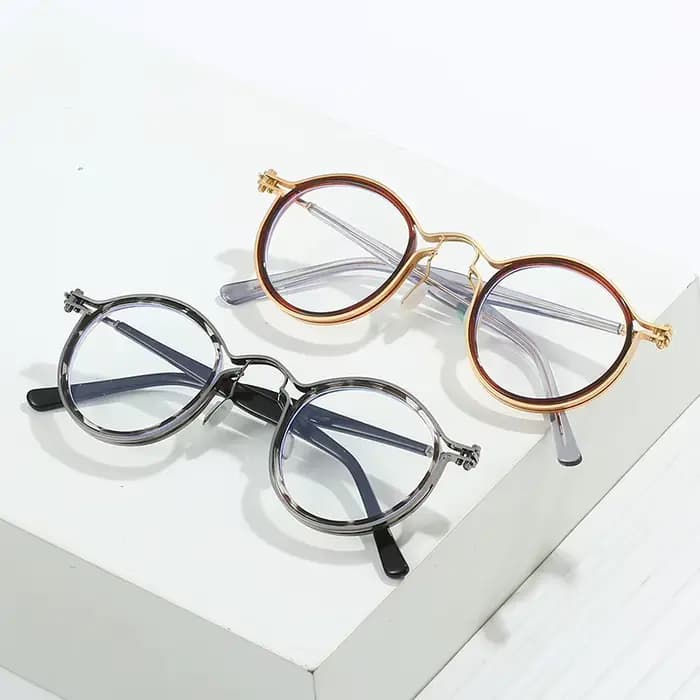 Nouvelles Lunettes Rétro Rondes de Qualité 2025 – Monture en Titane Ultra-légère Faite Main au Japon