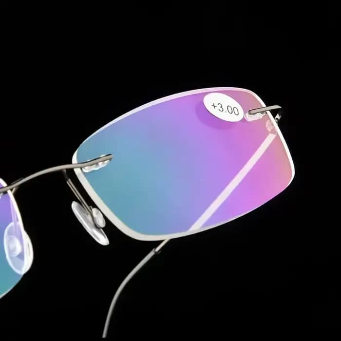 Lunettes de lecture sans cadre en titane pour hommes et femmes
