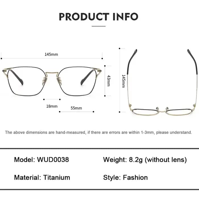 Grandes montures de lunettes en titane pour hommes