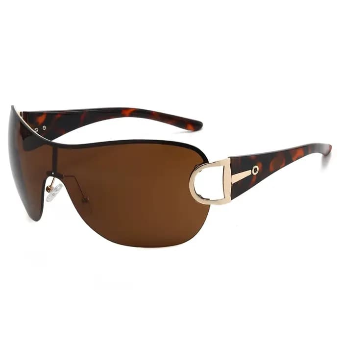 Nouvelles Lunettes de Soleil Vintage de Luxe Monobloc pour Femme