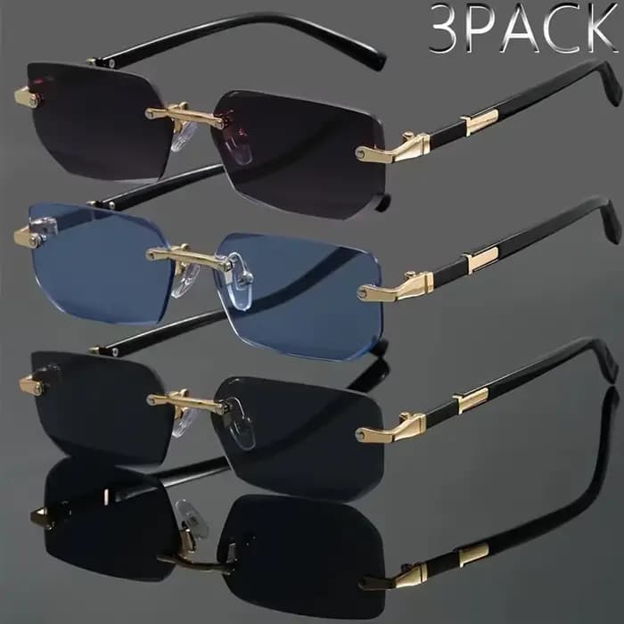 Lot de 3 lunettes de soleil sans monture