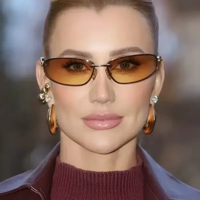 Lunettes de soleil femme 2025 ovales sans monture Y2K de luxe