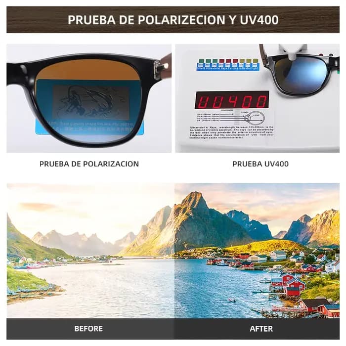 GM – lunettes de soleil en bois naturel pour hommes