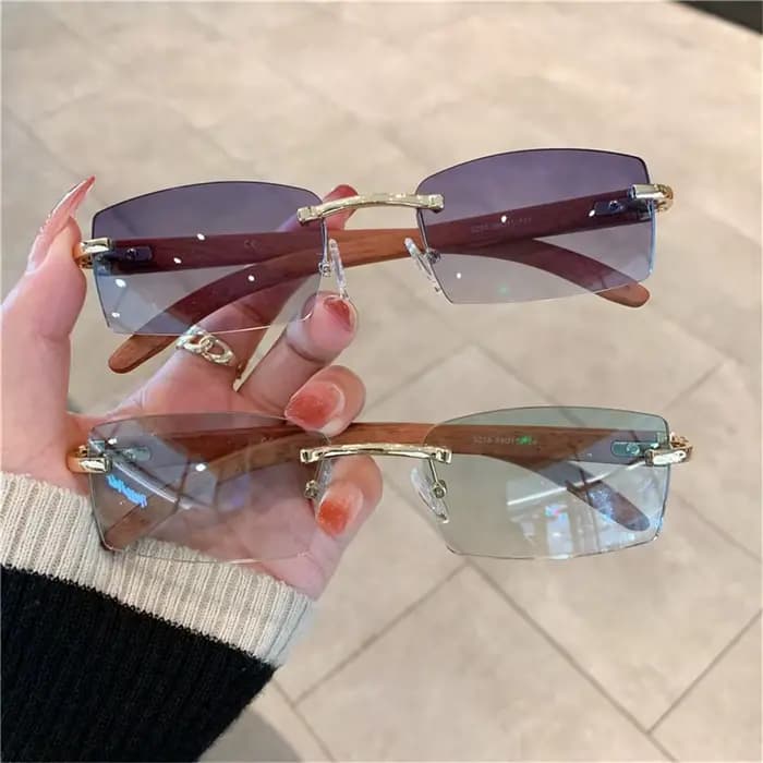 ChimPunk-Lunettes de soleil rectangulaires sans monture pour hommes et femmes