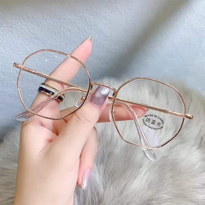 Lunettes de lumière bleue polygone Vintage unisexe