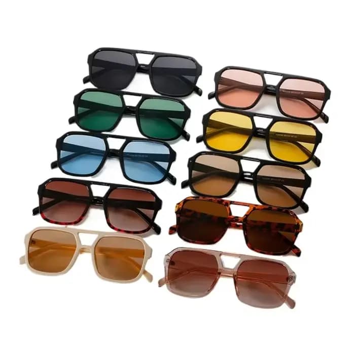Lunettes de soleil carrées à grande monture pour hommes et femmes
