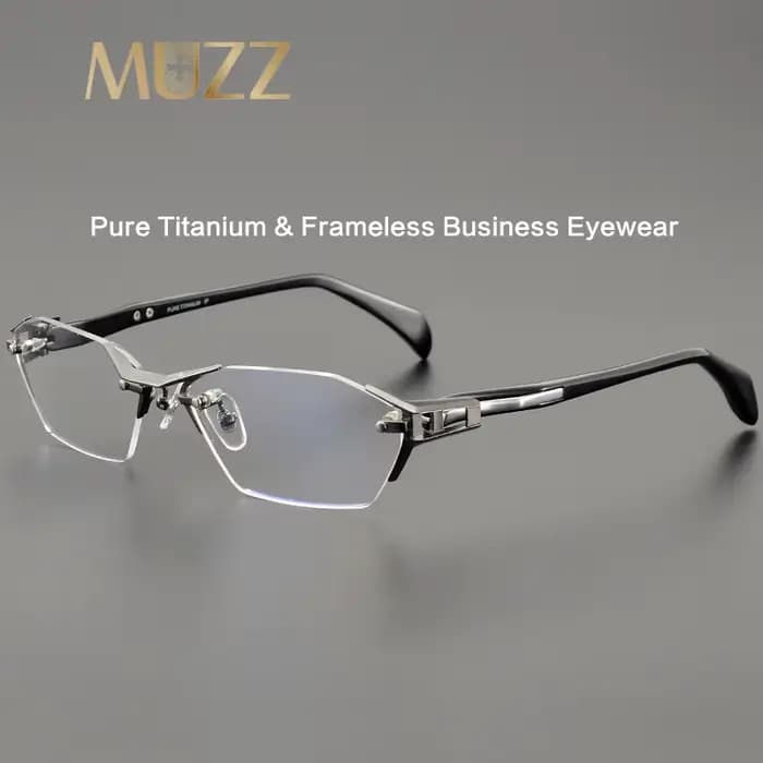 Sans cadre hommes d'affaires IP titane lunettes