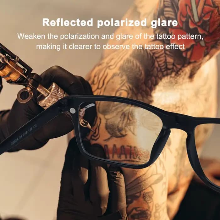 Lunettes polarisées de tatouage, élimine l'éblouissement pour améliorer le contraste et la clarté des couleurs, adaptées à l'art du tatouage