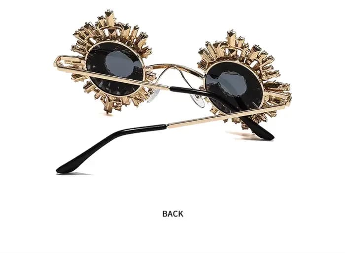 Lunettes de soleil de luxe style baroque en cristal