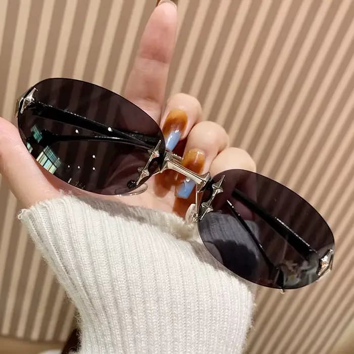 Lunettes de soleil Y2K uniques en alliage rose miroir pour femme