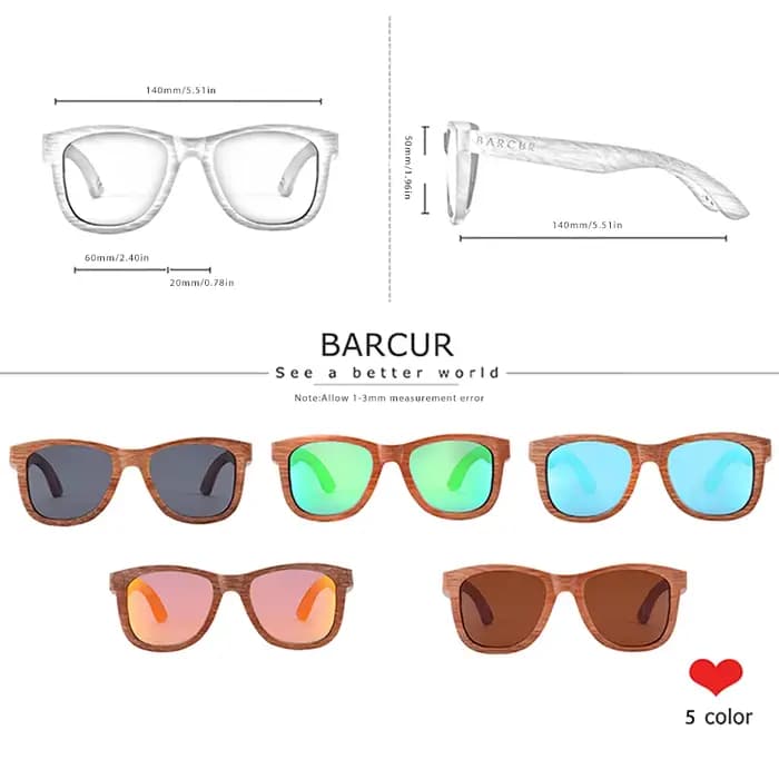 Lunettes de soleil en bois naturel hommes