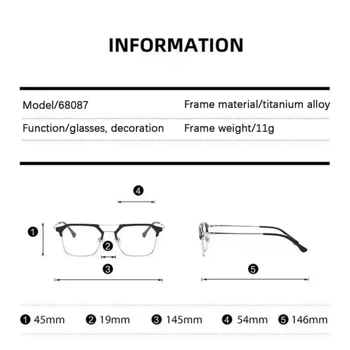 Lunettes anti-lumière bleue demi-cerclées tendance