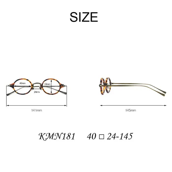 Classique rétro petit rond écaille de tortue acétate myopie lunettes cadre hommes femmes Mini ovale Transparent Orange