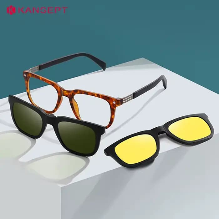 KANSEPT Lunettes myopie Lunettes hommes optique carré magnétique Clip-on oculaires pour lecture verre Lunettes-1 lentilles de lumière bleue
