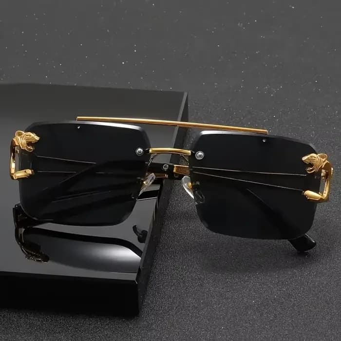 Lunettes de soleil vintage de luxe dorées