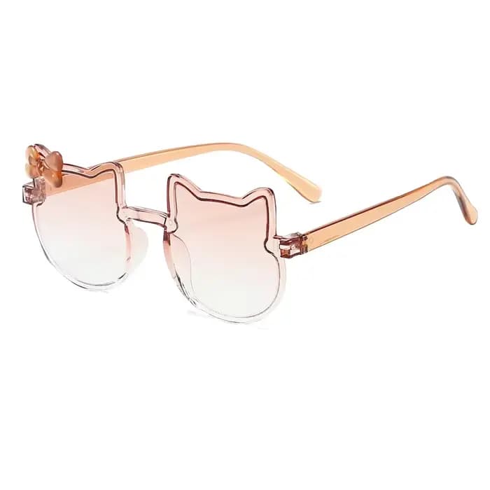 GM LUMIAS Lunettes de soleil sans monture en forme de chat multicolores populaires pour enfants avec nœud papillon