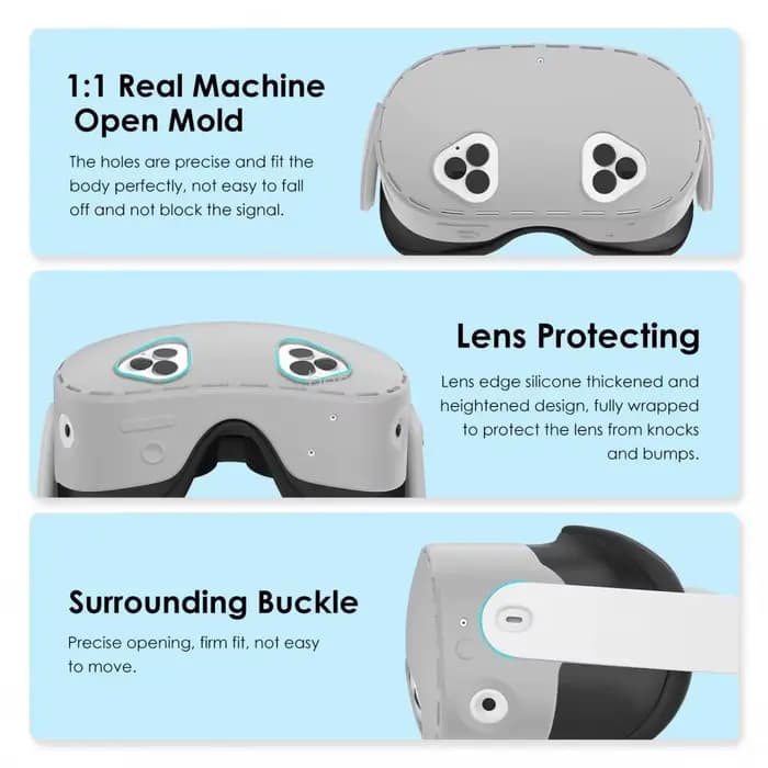 Housse de protection pour Meta Quest 3S, étui de protection anti-rayures, housse en Silicone étanche à la poussière et à l'eau pour Meta Quest 3S