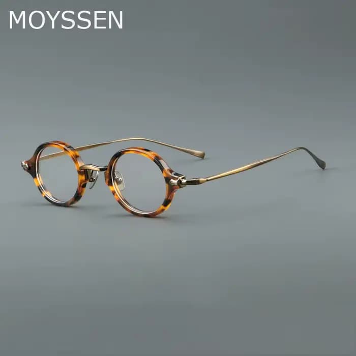 Classique rétro petit rond écaille de tortue acétate myopie lunettes cadre hommes femmes Mini ovale Transparent Orange