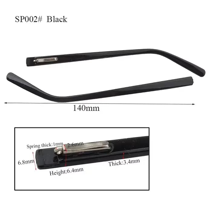 1 paire de branches de lunettes en plastique PC