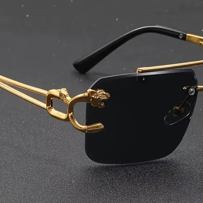 Lunettes de soleil vintage de luxe dorées