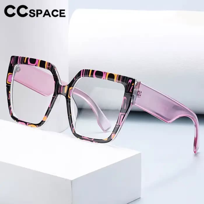 Lunettes de lecture carrées à grand cadre coloré pour femmes