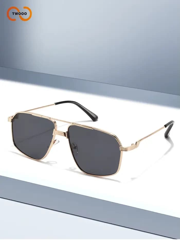 Lunettes de soleil pilote rétro tendance pour hommes