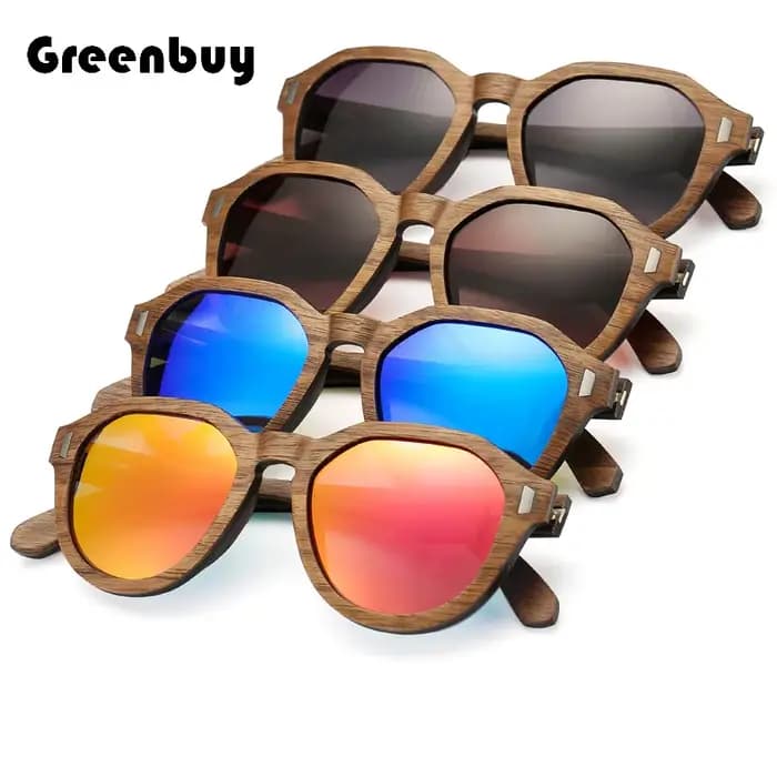 Lunettes de soleil polarisées UV400 en noyer noir avec intercouche
