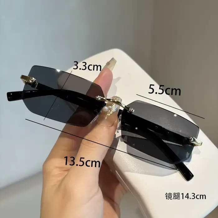Lunettes de soleil sans monture couleur océan pour hommes et femmes