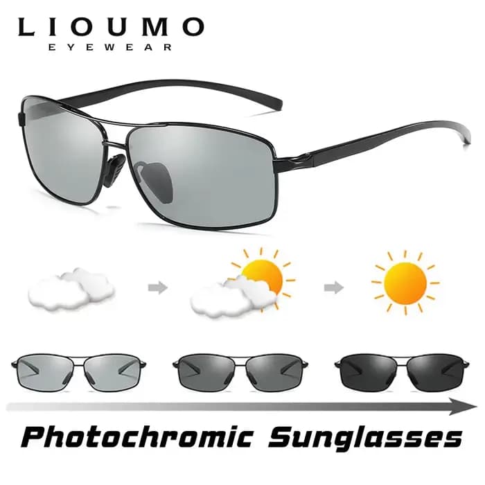 LIOUMO haut lunettes de soleil photochromiques hommes femmes