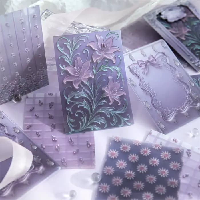 10 pièces de papier de fond décoratif rétro en verre souple, série Jardin, à motifs en relief, pour DIY, Junk Journal, Scrapbooking et cartes