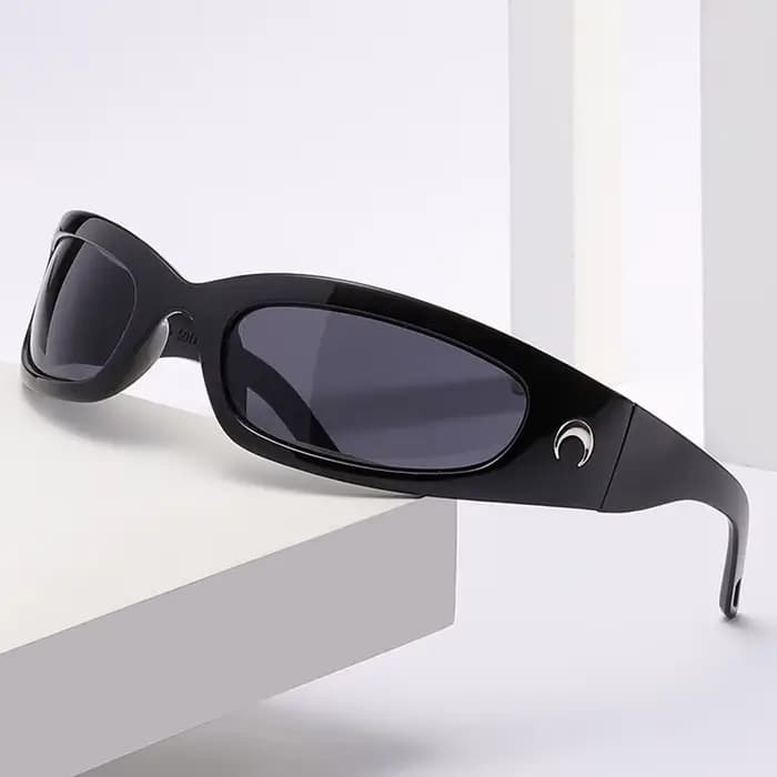 Lunettes de soleil rectangulaires pour hommes et femmes, lunettes de soleil punk, vintage, hip hop, extérieur, cyclisme, sport, lune, UV400, tendance féminine, nouveau, 2023