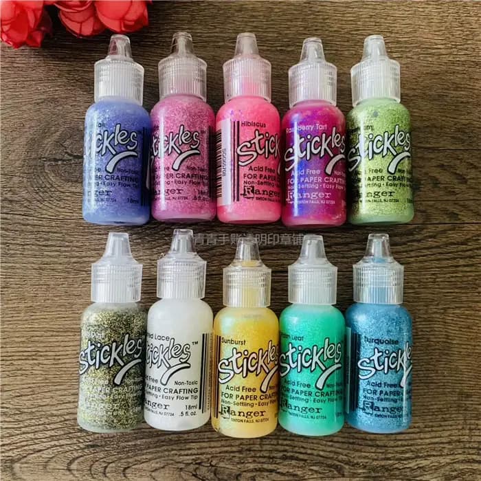 Ranger Glitter Gel Stickles, Acrylique, Liquide, Embellissements, Artisanat, Décoration, DIY, Peinture, Aquarelle