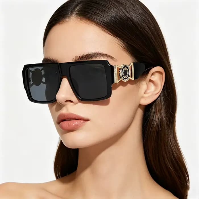 Grandes lunettes de soleil carrées pour hommes et femmes