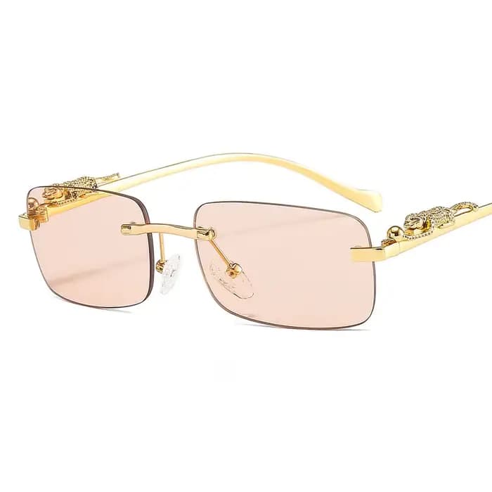Lunettes de soleil carrées sans monture pour hommes et femmes