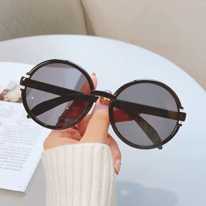 Lunettes de soleil rondes de styliste de marque de luxe pour femmes et hommes, Vintage, à la mode, Punk, surdimensionnées, à grande monture