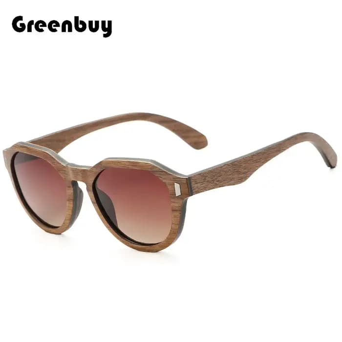 Lunettes de soleil polarisées UV400 en noyer noir avec intercouche