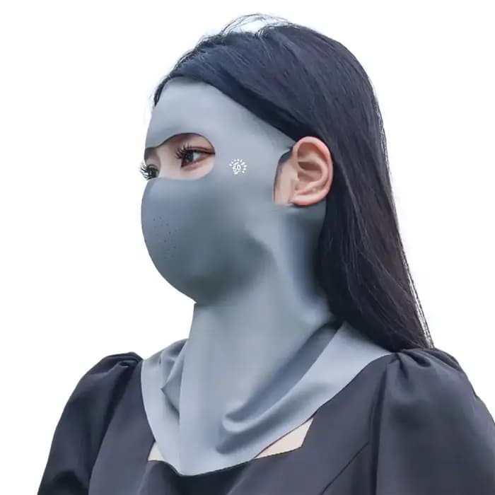Nouveau Masque Facial Solaire pour Femme – Protection UV Estivale en Soie Glacée