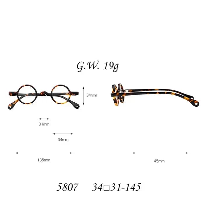 Lunettes de vue rondes à monture en acétate pour hommes et femmes