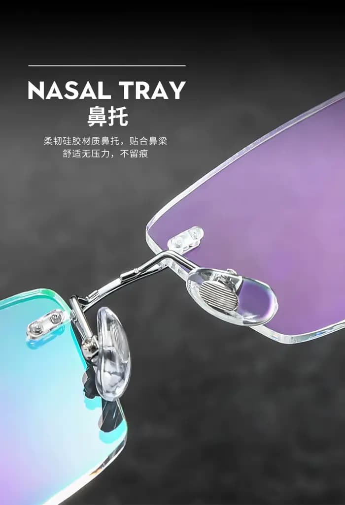 Monture de lunettes sans monture en titane pur ultra-léger pour hommes